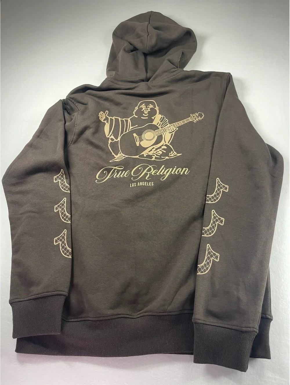 True Religion Filled HS Zip Hoodie Java Brown Large